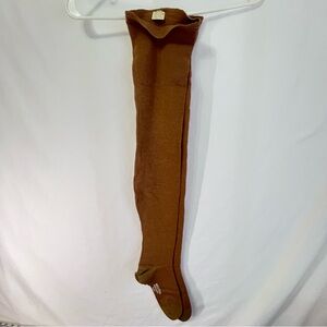 NWT 1955 Vintage Wool & Cotton Size 10 Woman’s Brown Thigh High Stockings